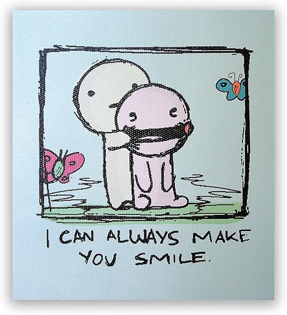 I Can Always Make You Smile Wooden On A Stretched Canvas Frame 8 X 7 X 05 Amazon De Kuche Haushalt