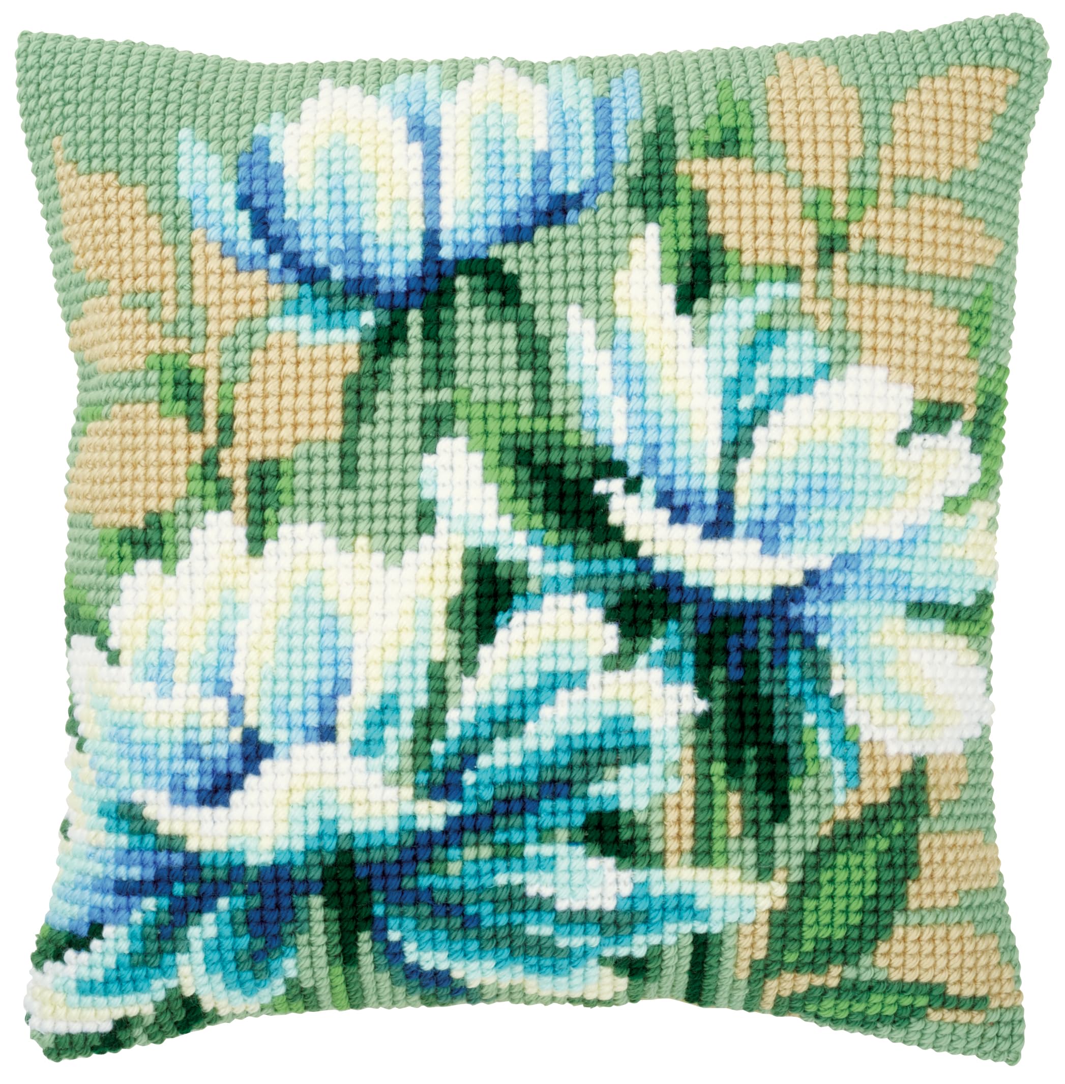 Vervaco Japanese Anemones I Cross Stitch Cushion, Multi-Colour