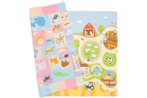 Baby Care Play Mat - Playful Collection (Busy Farm, Large) - Play Mat for Infants – Non-Toxic Baby Rug – Cushioned Baby Mat Waterproof Playmat – Reversible Double-Sided Kindergarten Mat