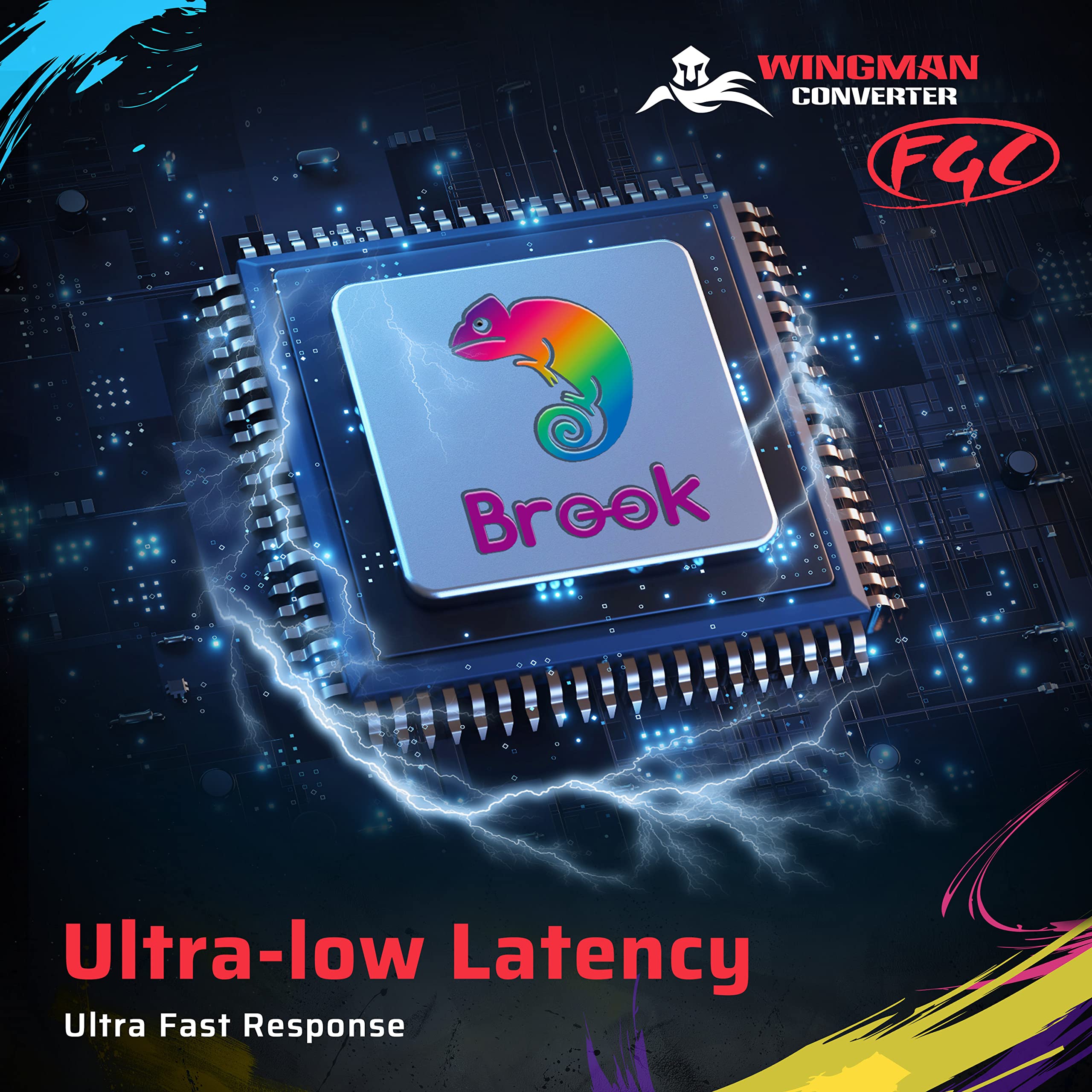 Brook Wingman FGC Converter - an Arcade Joystick Converter, Built for PS5 Fighting Games, Supports Street Fighter 6 and Tekken 8