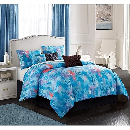 Amazon Com Misc 6 Piece Water Color Comforter King Set Digital