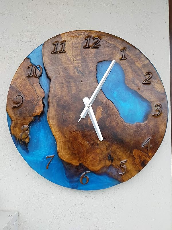 Wall Clock as a Wedding Gift, Resin Wall Clock, Wooden Wall