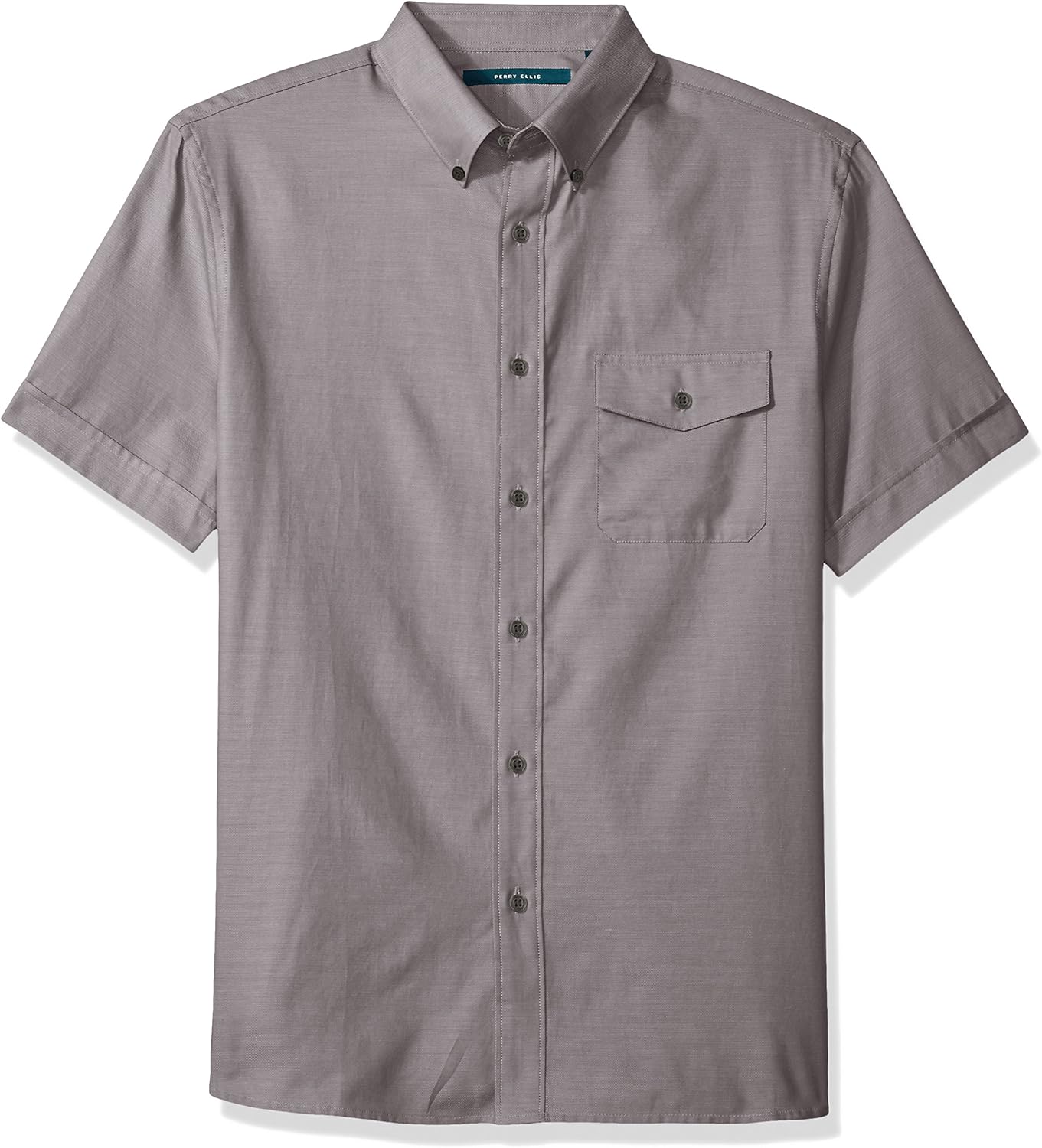 Perry Ellis Men S Solid Textured Oxford Single Pocket Shirt At