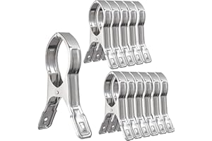 WEBI Pool Cover Clips Beach Towel Clips,12 Packs 5.5 Inch Beach Chair Clips,Above Ground Pool Cover Clamps for Chairs,Cruise,Boat,Blanket,Quilt