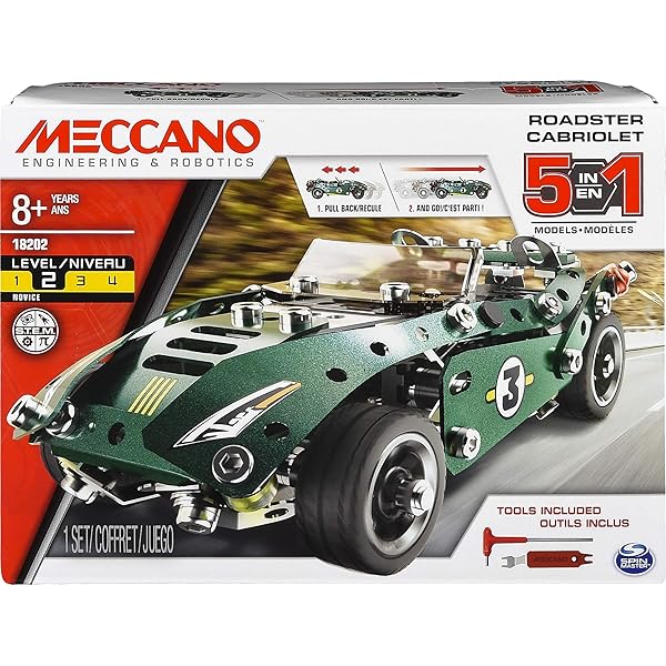 MECCANO Meccano-MECCANO-6044495-Meccano Model Set Rennwagen – Konstruktionsspielzeug-Modellbau – Bauen mit Werkzeug 6044495 25-Juguete de construcción con Herramientas, Multicolor (Spin Master: Amazon.es: Juguetes y juegos