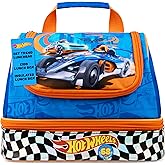 Get Trend Hot Wheels Insulated Lunch Box with Two Compartments for Kids Teens Work Travel Picnic Beach Cooler Sack (Blue Hot Wheels)