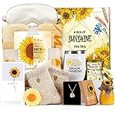 Sunflower Gifts for Women Sending Sunshine Gift-Birthday Valentines Day Gifts for Women Unique-Thank-Self Care Package-Get Well Gift-Inspirational Spa Gift Basket for Mom Grandma Wife Friends Sister