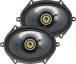 KICKER CS Series CSC68 6 x 8 Inch Car Audio System Speaker, Yellow (2 Pack)