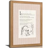Framed Vintage Girl Nursery Wall Art Girlhood Poem Canvas Wall Decor | Pink Children's Nursery Painting Picture Cottagecore Sketched Kids Art Print for Kids Bedroom Girls Room Playroom