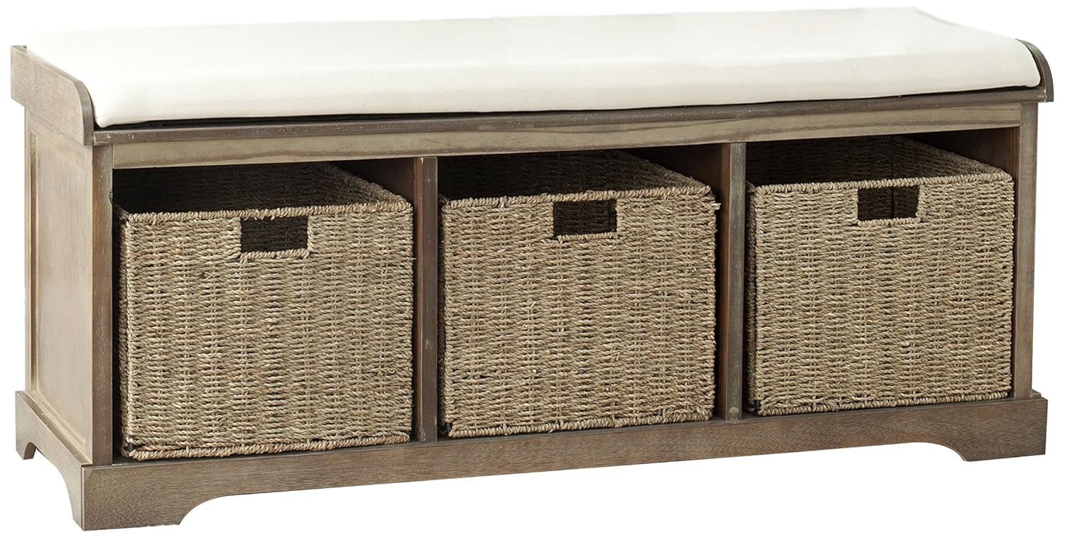 banco de almacenamiento con tapa abatible