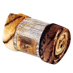 Northwest Savanna Tiger Oversized Raschel Throw