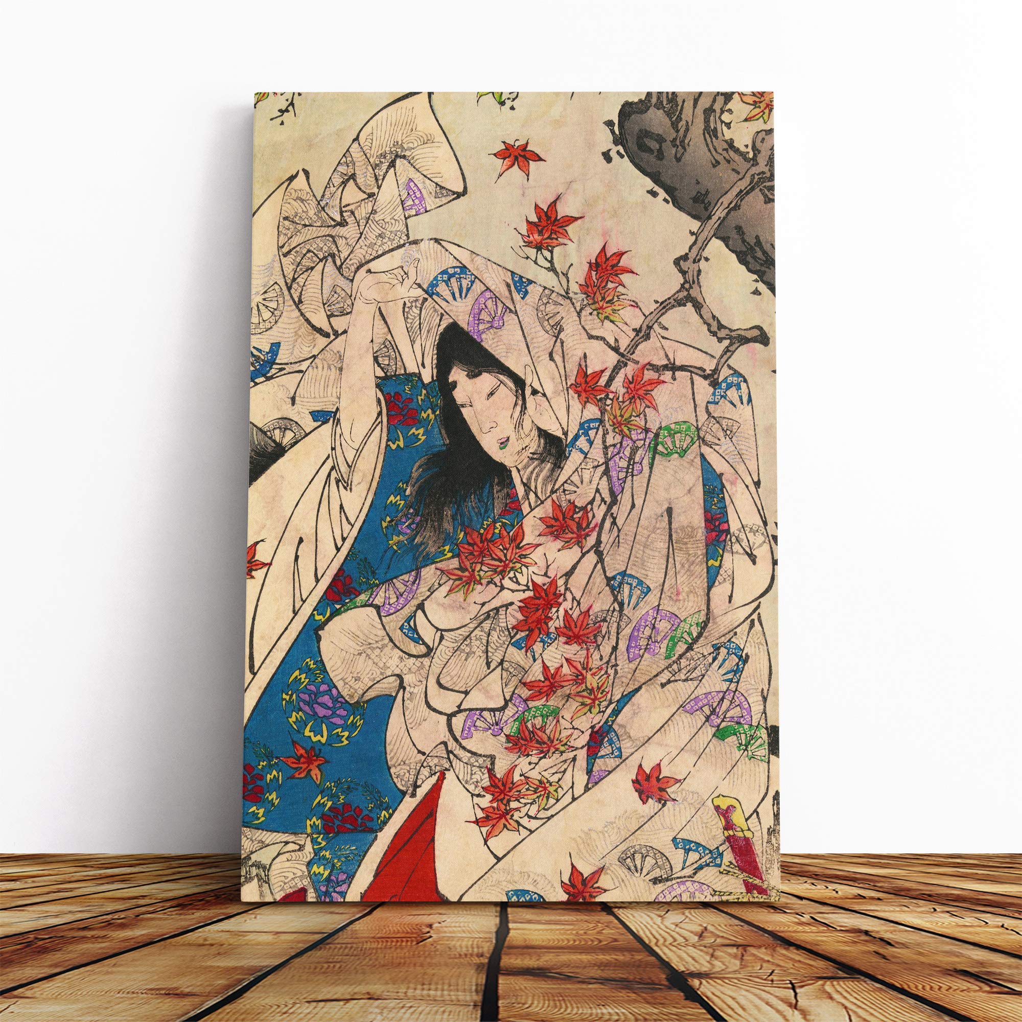 Wall Yoshitoshi Taiso Vintage Japanese Oriental Art (2) Canvas Print | Gallery Wrapped 30mm Frame Wall Art | 20x14 inches | Ready to Hang | Asian Picture | Living Room Bedroom Lounge Office