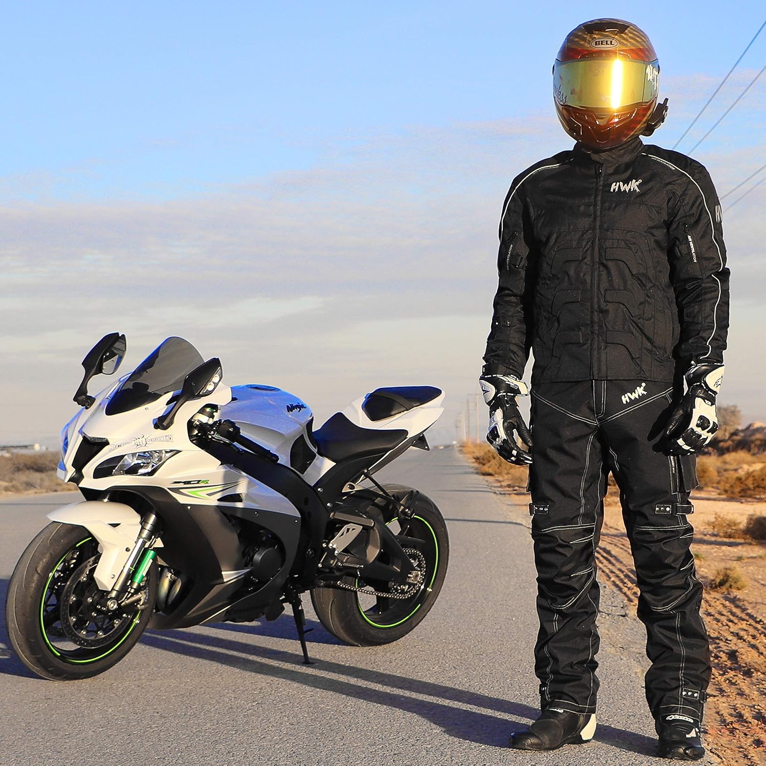 Textile Motorcycle Jacket For Men Dualsport Enduro Motorbike Biker Riding Jacket Breathable CE ARMORED WATERPROOF (Black, L): Automotive