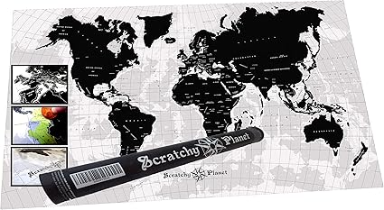 Scratchy Planet Carte Du Monde Design à Gratter Carte Du