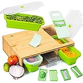 SB Simpli Better Cutting Board with Collapsible Containers and Graters Bamboo Large