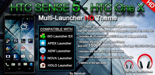 Amazon Com Htc Sense 5 Multiple Launcher Hd Theme Appstore For