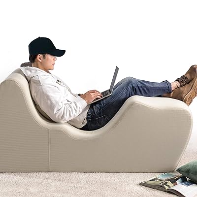 Zinus Lotus Oatmeal Chaise Lounge for Relaxing and Comfortable Seating
