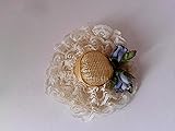 Small 2" Doll Kentucky Derby Straw Hat with Lace
