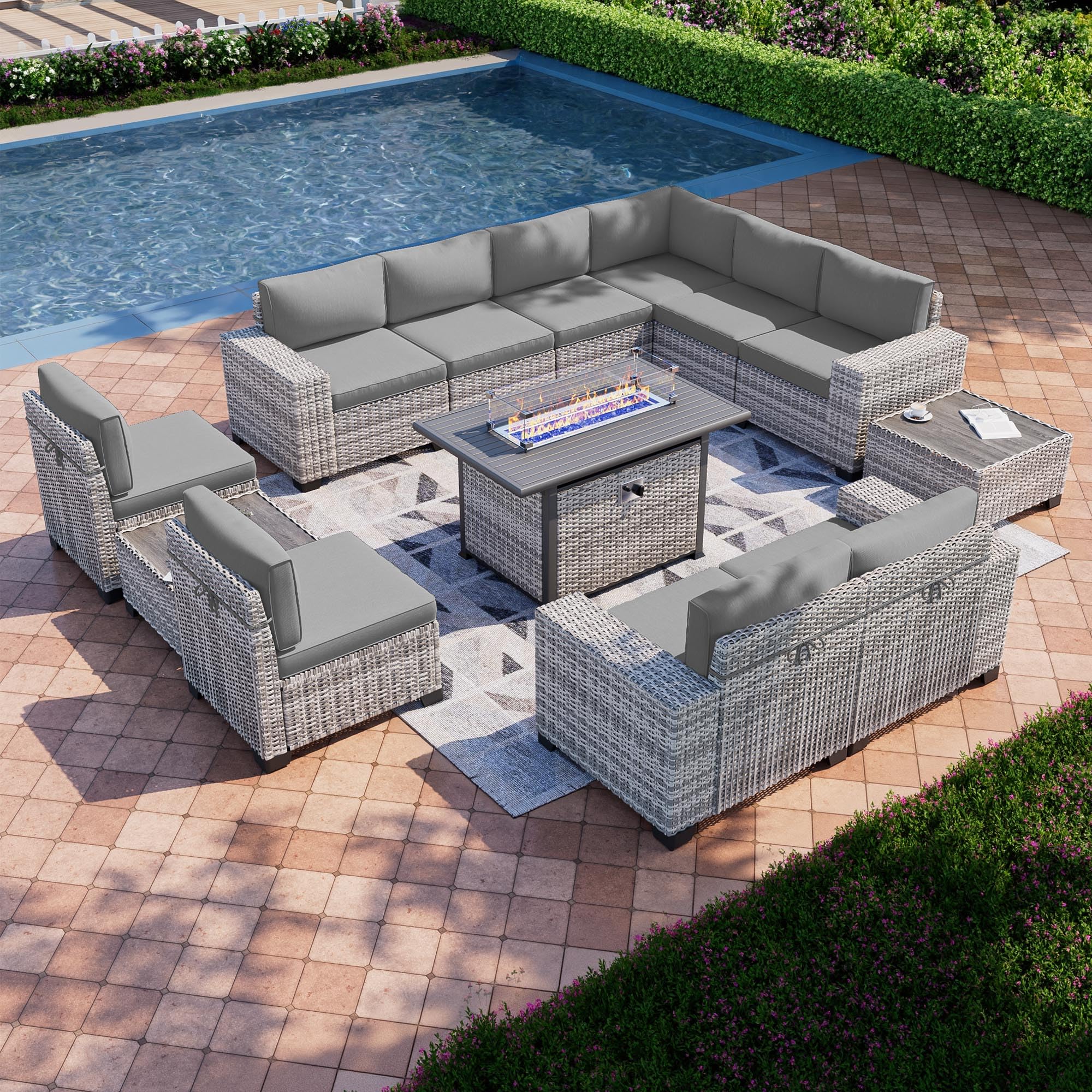 Muphyers 13-Piece Outdoor Patio Furniture Set with