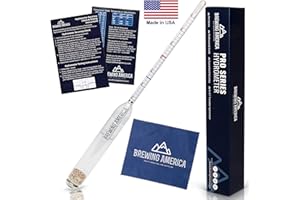 Brewing America USA-Made Maple Syrup Hydrometer - Density Meter for Sugar and Moisture Content Measurement – Made in America - BRIX & Baume Scales - Easy Read Red and Blue Line Calibrated