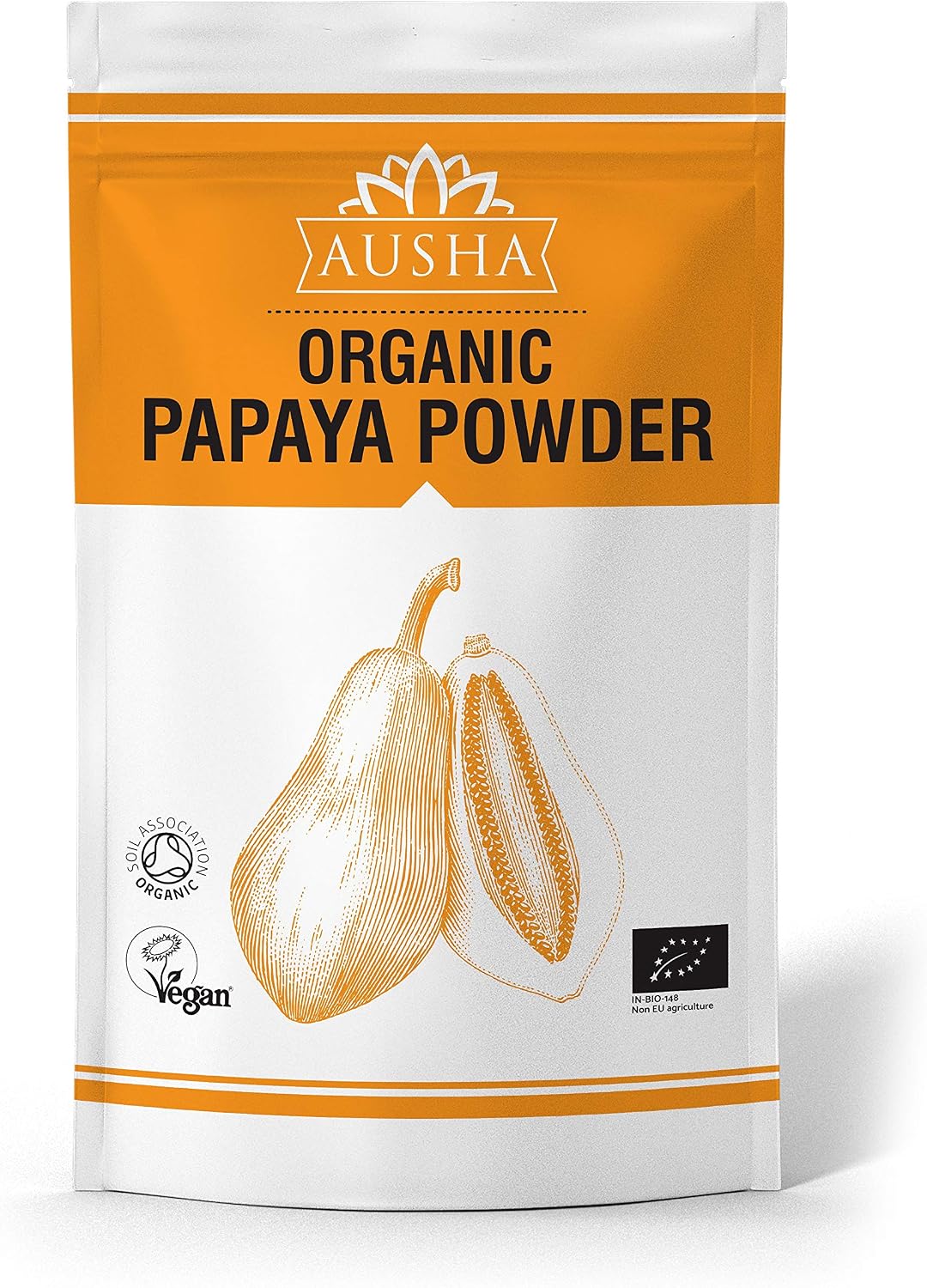 Ausha Papaya Powder 100g, PreBiotics for Gut Health Digestion Aid, Vitamin C, for Eating Skin and Face Mask