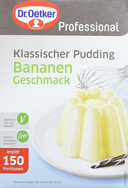 Dr. Oetker Professional Klassischer Pudding mit Banane, Puddingpulver
