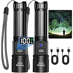 Rechargeable Flashlights 2 Pack, Super Bright High