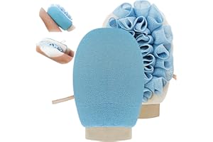Gdrctica ‌Dual-Function Exfoliating Glove for Shower- Body Scrubber & Shower Loofah 2-in-1 - Korean Exfoliating Mitt for Remover Dead Skin and Keratosis - Smooth Skin - Blue (1-Pack)