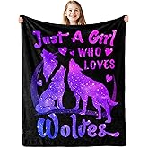 Turelos Wolf Gifts Blanket for Girls, Wolves Gift for Women, Wolf Themed Gifts/Stuff for Wolf Lover Blanket 50x40in