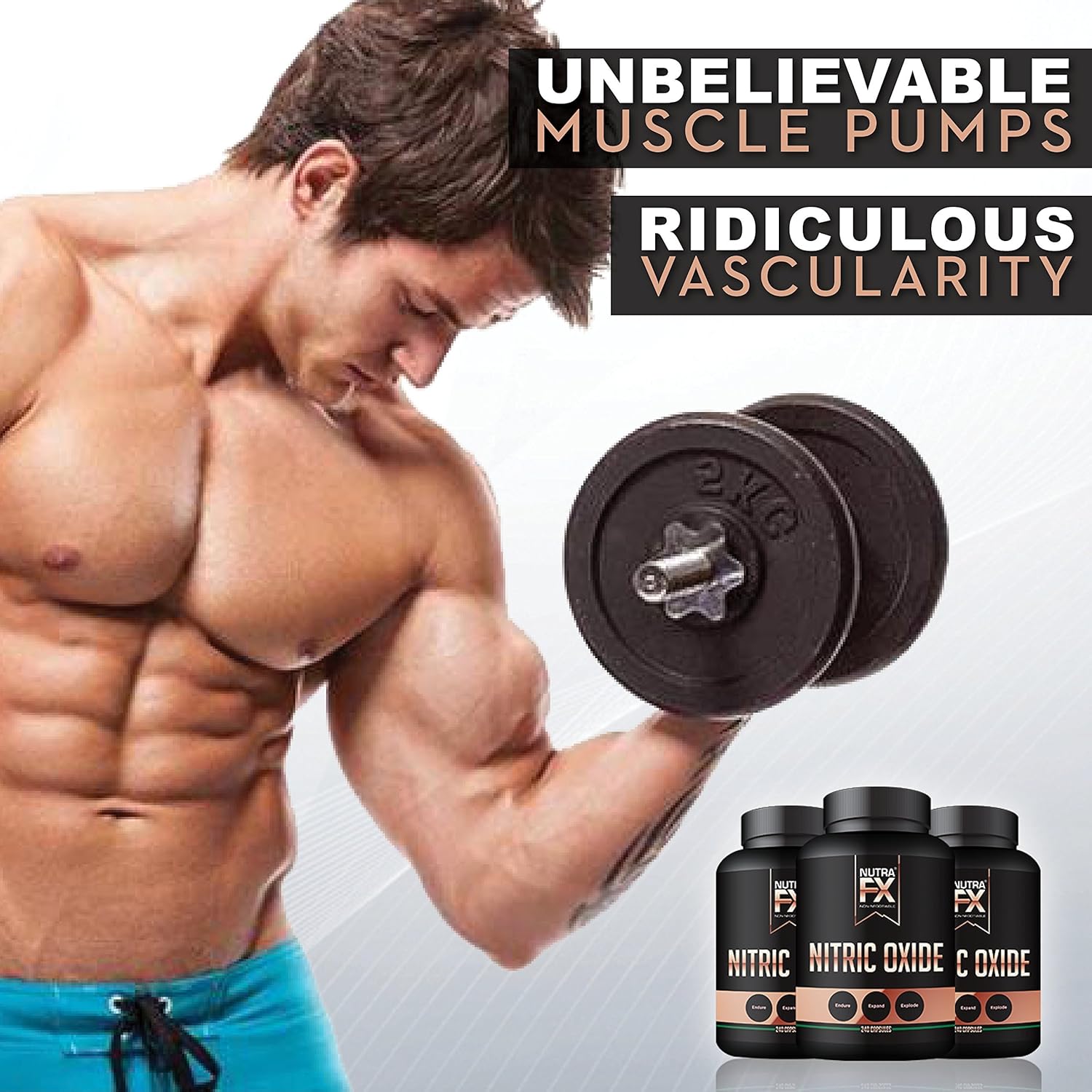 NutraFX Nitric Oxide Booster Supplement with L Arginine, L Citrulline