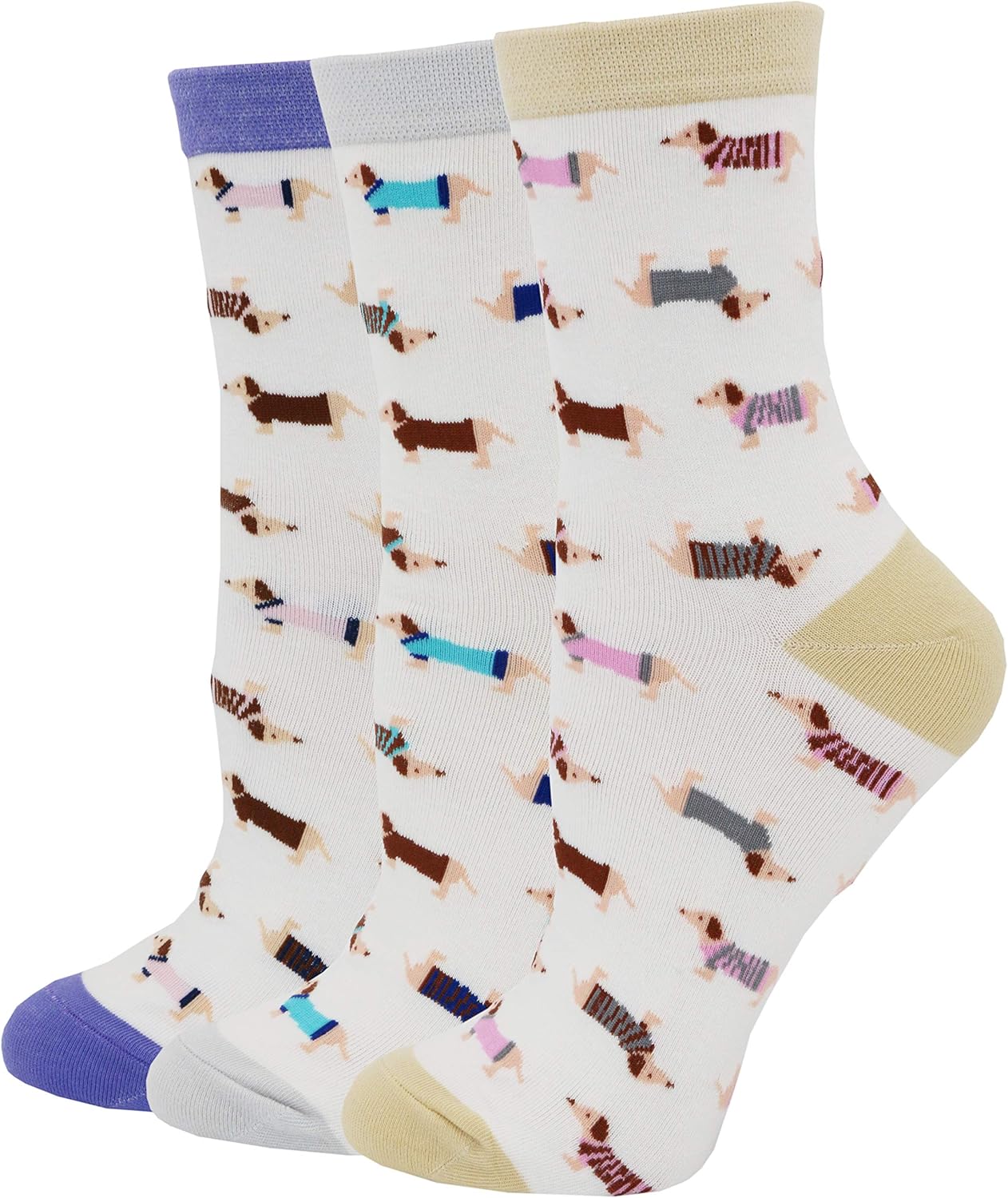 Pomlia Women's Haute Dachshund Socks Dog Socks (OneSize, D01) at Amazon