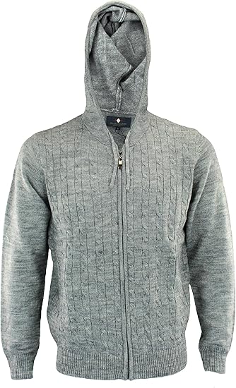 cable knit zip up hoodie