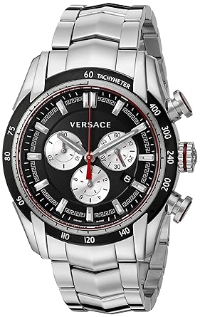Versace Men's VDB050015 V-Ray Analog Display Quartz Silver Watch.