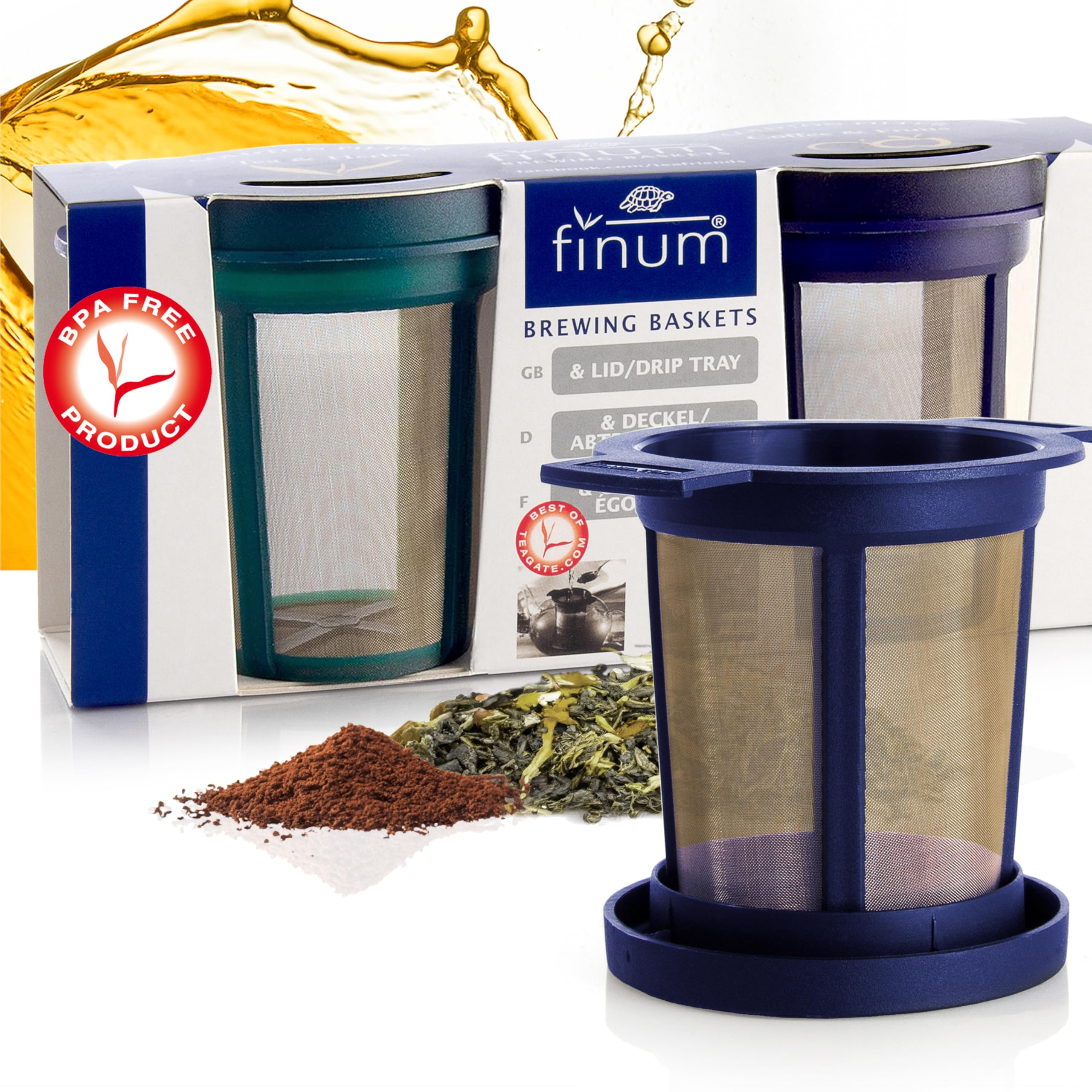 Finum 94/420.12.35 Goldton Brewing Baskets for Tea Set of 2, Stainless Steel, Assorted