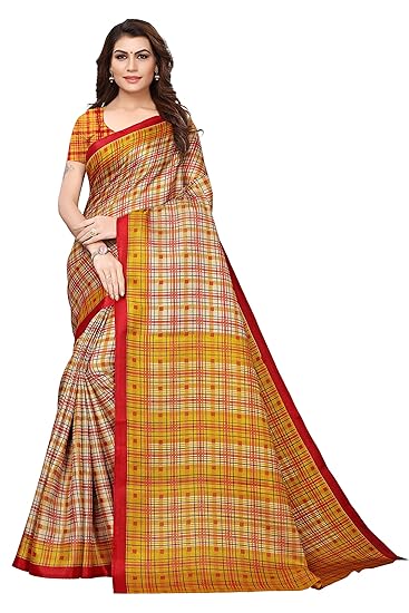 OOMPH! Art Silk Saree with Blouse Piece