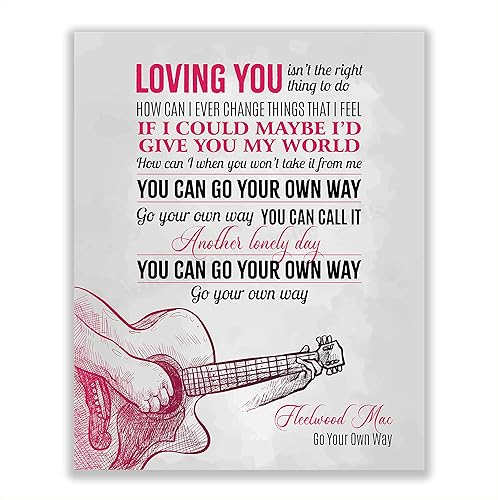 Amazon Com Fleetwood Mac You Can Go Your Own Way Song Lyrics Wall Art 11 X 14 Music Lyric Poster Print Ready To Frame Home Studio Bar Dorm Man Cave Decor Perfect Gift For Fleetwood Mac Fan Collections Handmade