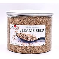 Nicefood, Unhulled Sesame Seeds, 24 OZ 1.5 lbs, Gluten Free, Raw, Reusable PET Jars.