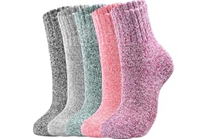 coclothy Wool Socks for Women - Womens Wool Socks Winter Socks for men Warm Thick Knit Wool Soft Vintage Casual Crew Socks
