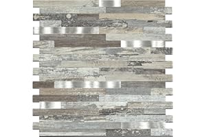 Midcard 10 Sheets Peel and Stick Backsplash PVC Wall Tile,for Kitchen Backsplash