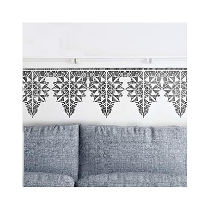 Macrame Border Wall Furniture Floor Stencil For Painting Xl