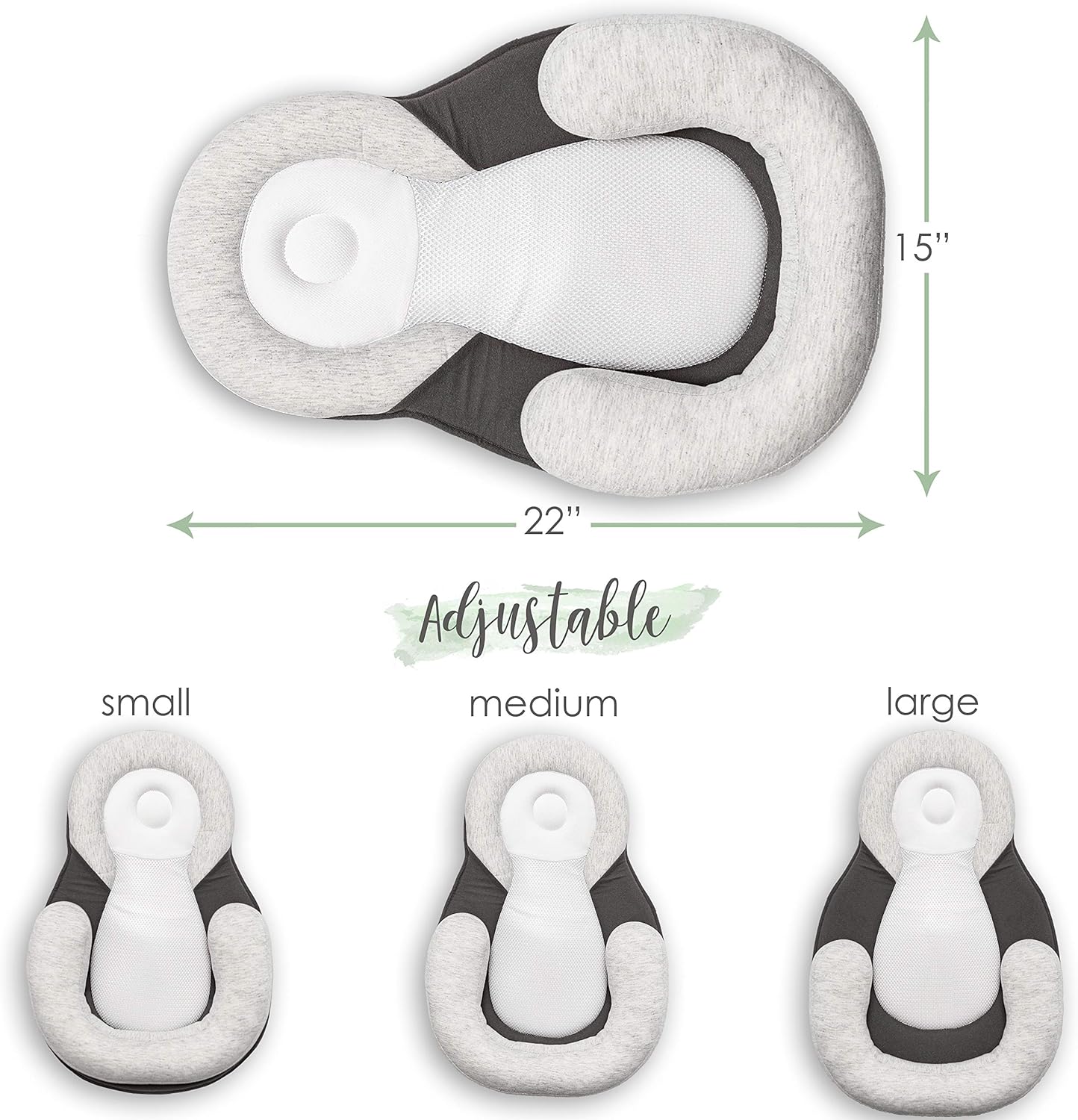 Infant Support Newborn Lounger Pillow - Portable Baby Bed - Baby Anti Roll Pillow Sleep Positioner - Head Support Bassinet Insert Newborn Sleep Pillow for Crib Baby Snuggle Mattress Prevent Flat Head: Home & Kitchen