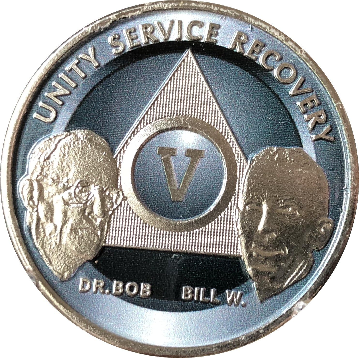 Wendells 5 Year AA Medallion Founders Titanium Nickel Bill W Doctor Bob Chip