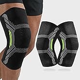 JYWYBF 2 Pack Knee Brace for Women Man, Knee Compression Sleeve for Knee Pain Relief, Knee Sleeves for Arthritis Pain, Knee Support for Running Fitness (Black, Large)