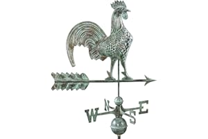 Good Directions Patina Copper Rooster Weathervane – Decorative Rooftop Accent for Barns, Homes, Sheds, and Cupolas – Durable & Handcrafted