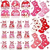 Capoda 12 Pairs Valentine Fuzzy Socks Gifts Bulk Valentine's Day Cupcake Socks DIY Galentine's Day Gift Pink Gift Slipper Stockings for Women Birthday Wedding