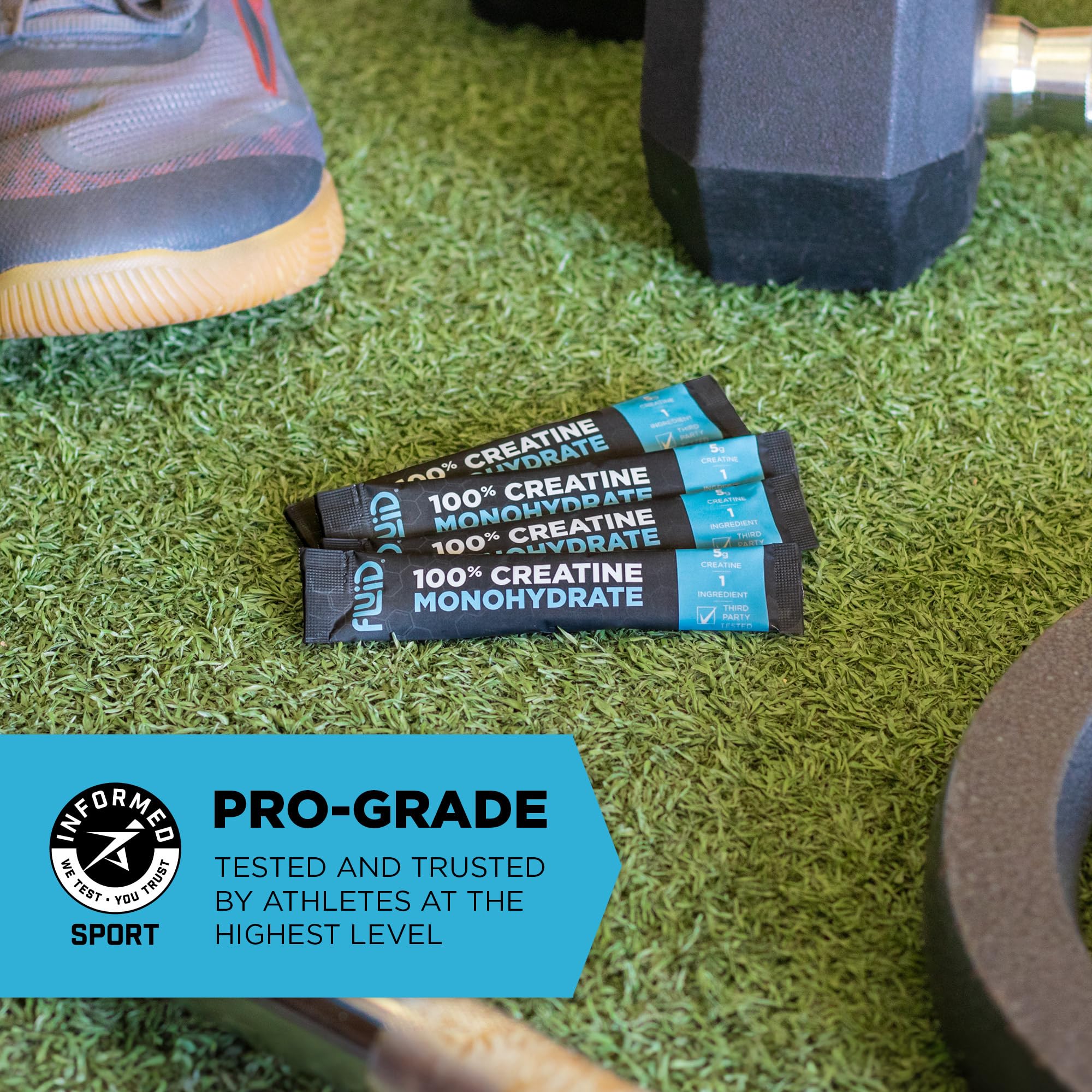 Fluid - Ultra-Fine Micronized 100% Creatine Monohydrate, Informed Sport Certified, Safe for Athletes, 5g Serving (30 Single Servings)