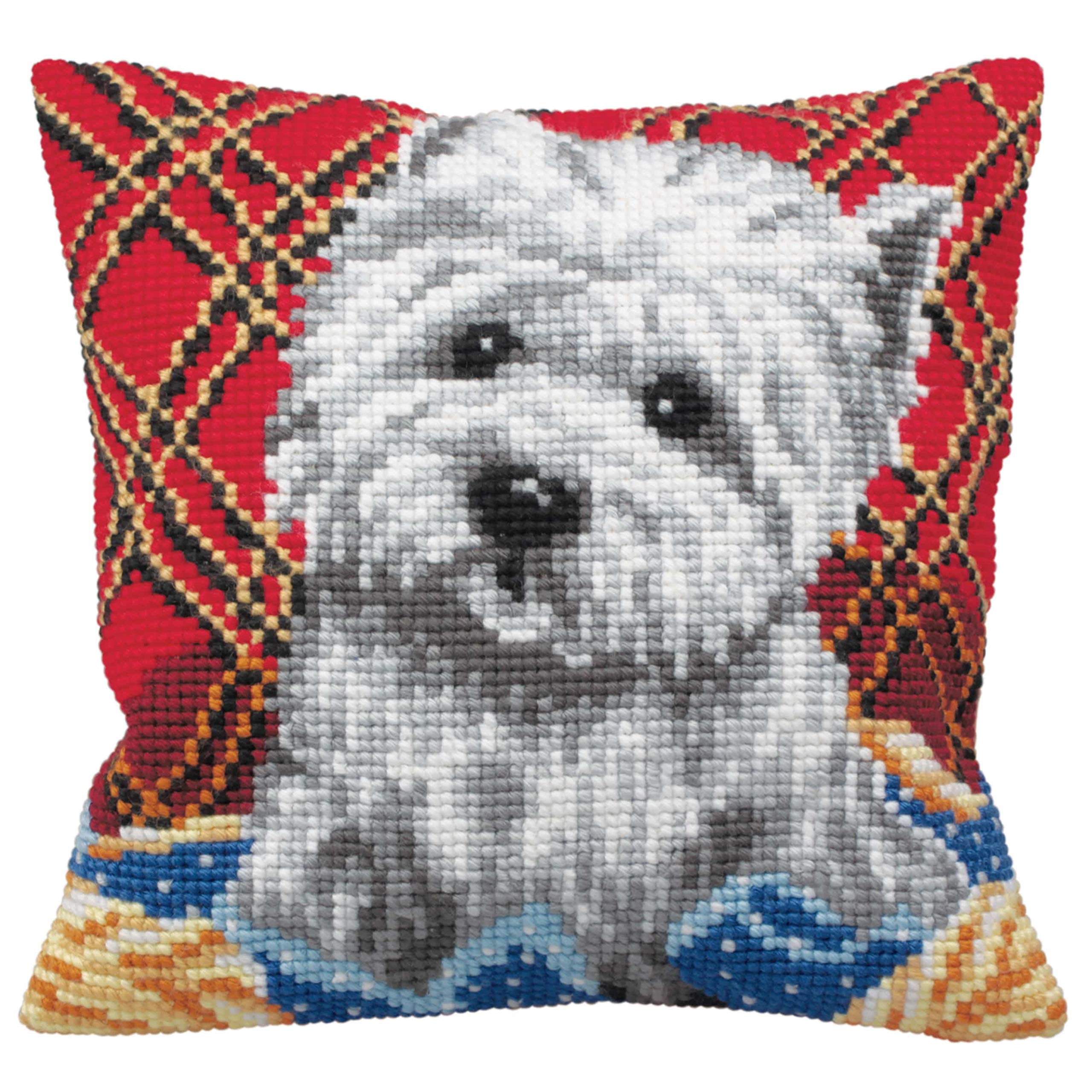 Collection d'Art Cross Stitch Cushion: Bichon — image 1