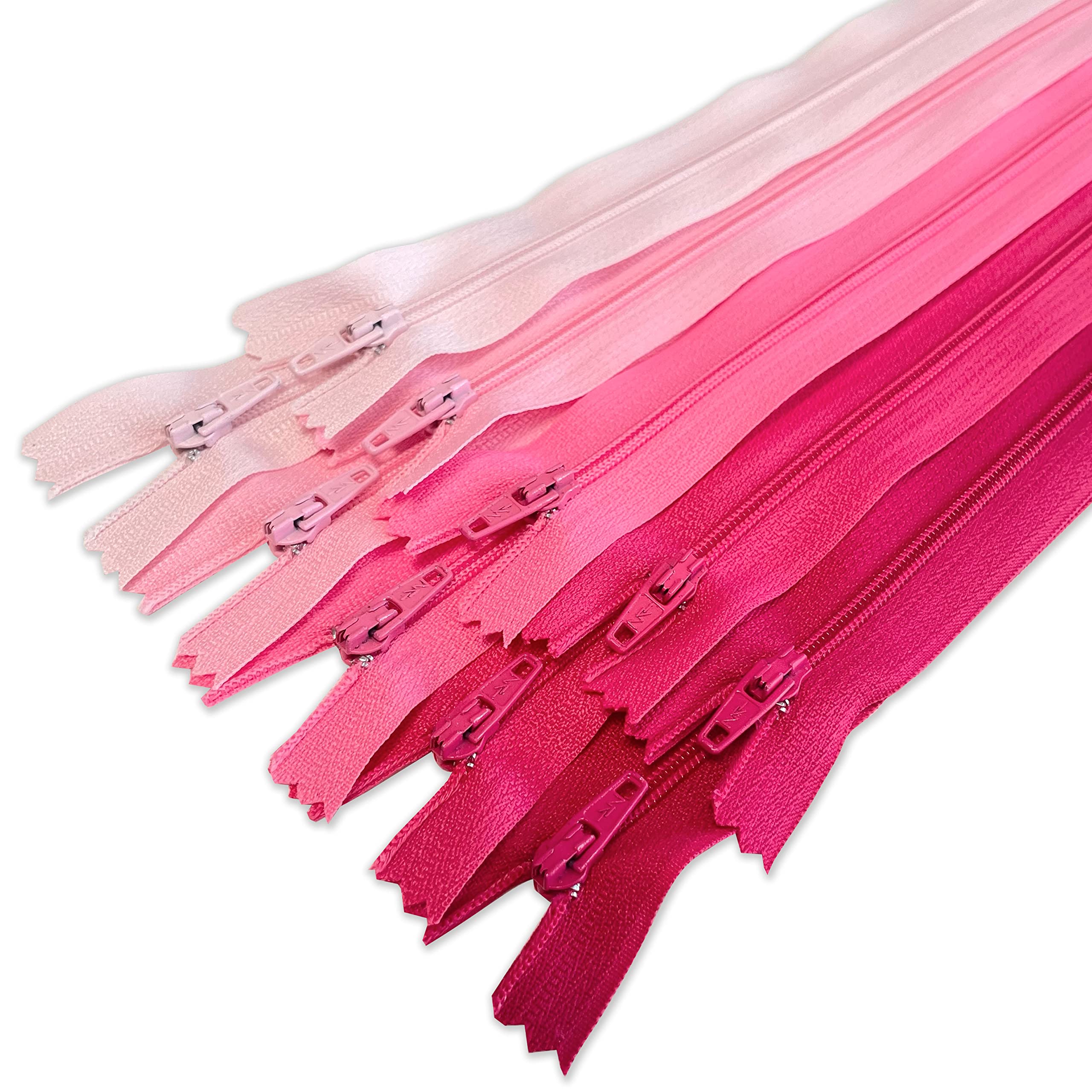 MARARDI [Pack of 10] Zippers [Roses] Nylon [16 cm] Sewing Clothes Bags Ribbon Cotton Fabric Plastic Leather for Sewing Machine Zip with Metal Clasp