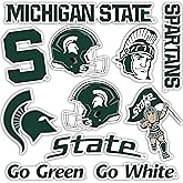 Desert Cactus Michigan State University Sticker Spartans MSU Sticker Vinyl Decals Laptop Water Bottle Car Scrapbook Sheet T2 (Type 2)