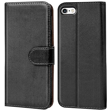 Verco iPhone 5C Hülle, Handyhülle für Apple iPhone 5C Tasche PU Leder Flip Case Brieftasche - Schwarz